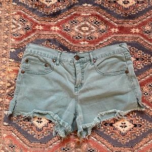 SOLD Free people blue denim mid rise shorts